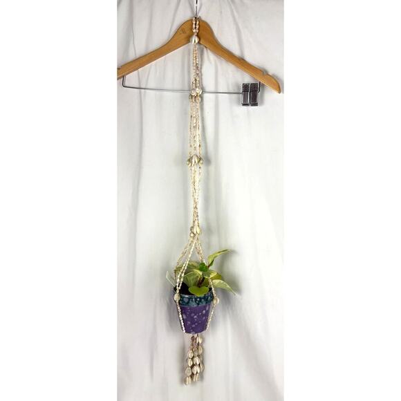 VTG Hanging Seashell Planter Holder Home Decor Plant Stand 1970s - Picture 1 of 11